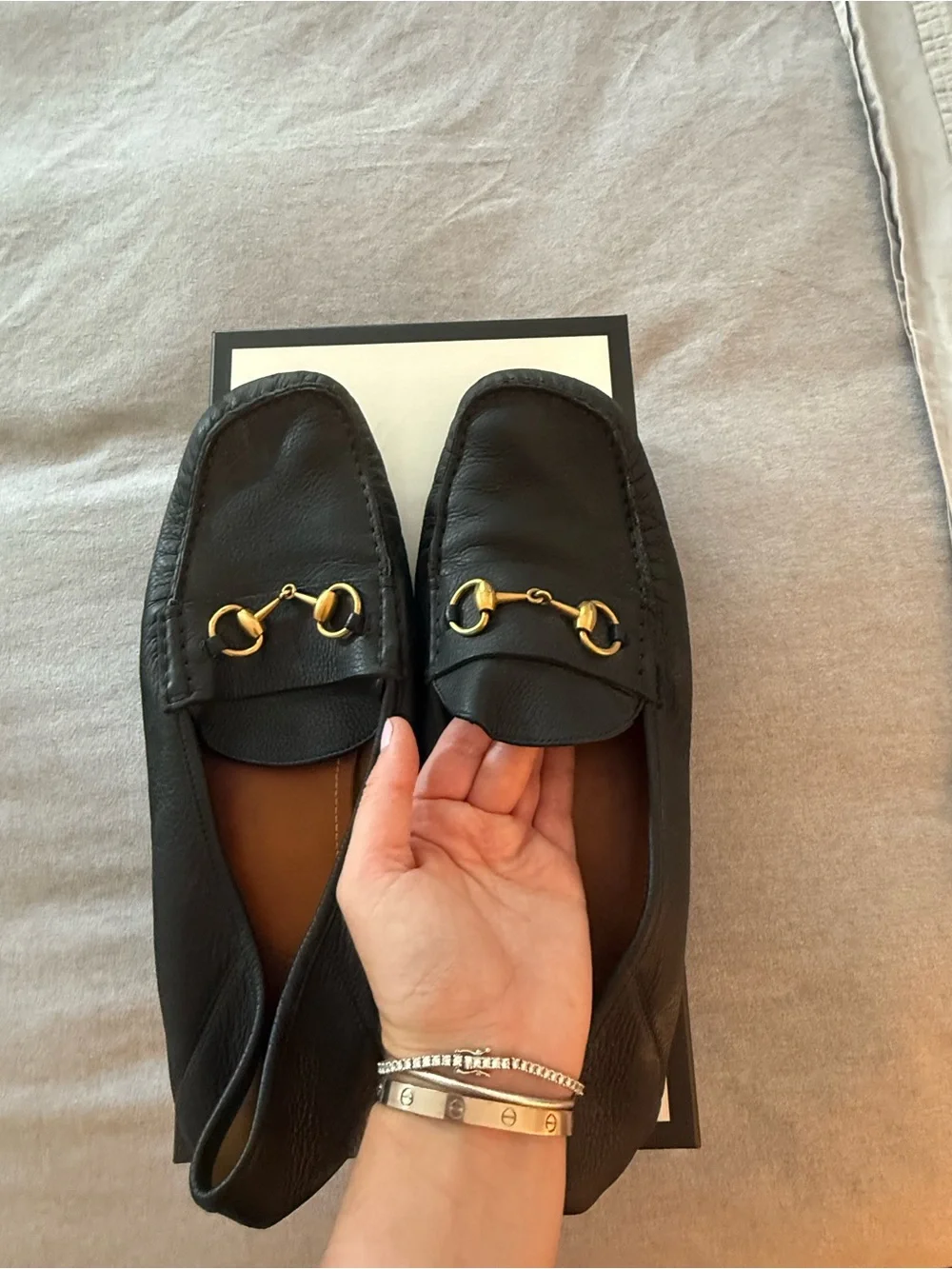 Men's Gucci Black Leather Horsebit Loafers